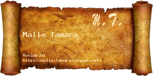 Malle Tamara névjegykártya
